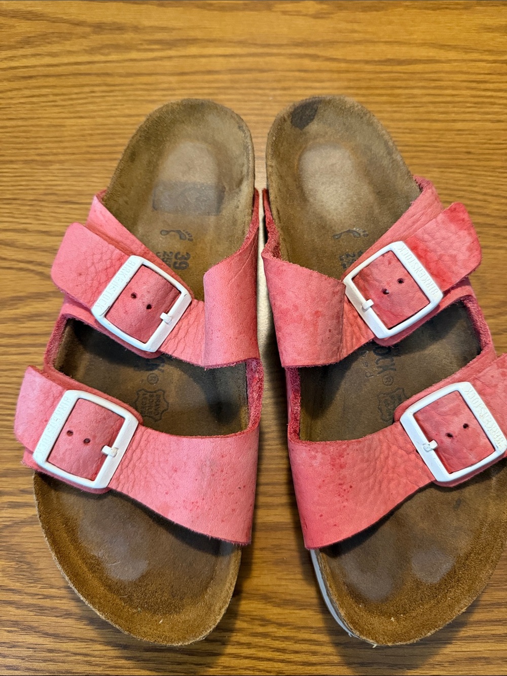 Birkenstock Arizona Pink Suede Sandals Soft Footbed Size 39